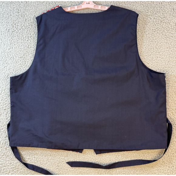 American Flag Patriotic Vest Mens Handmade Gold Buttons - Picture 8 of 10